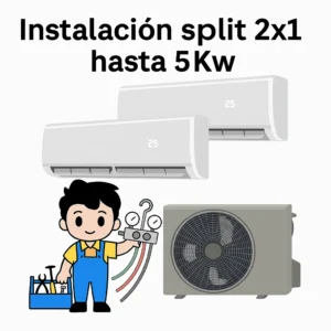 Instalación multisplit 2x1 hasta 5kw